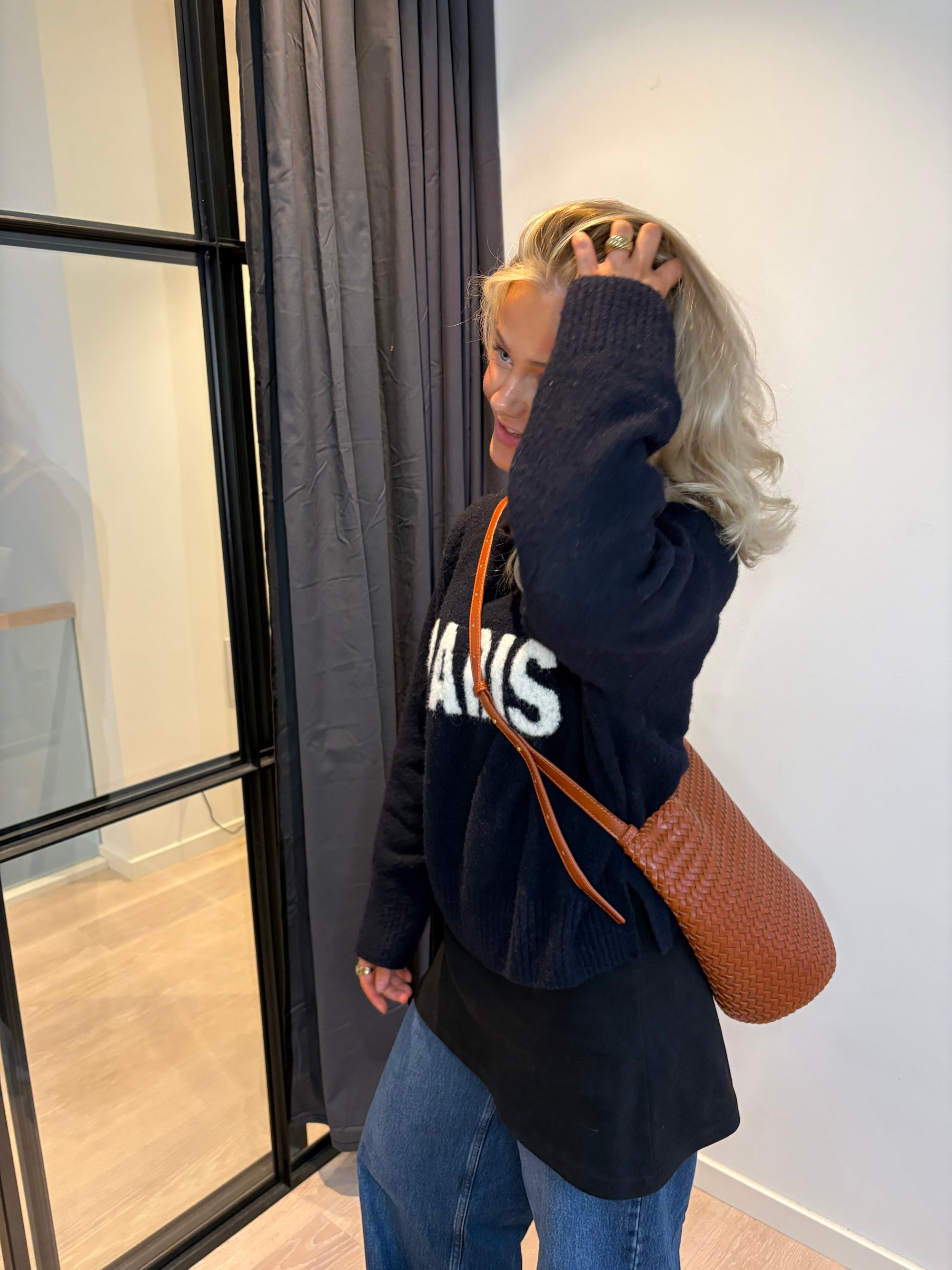 Crossbody Woven Bag - Brown