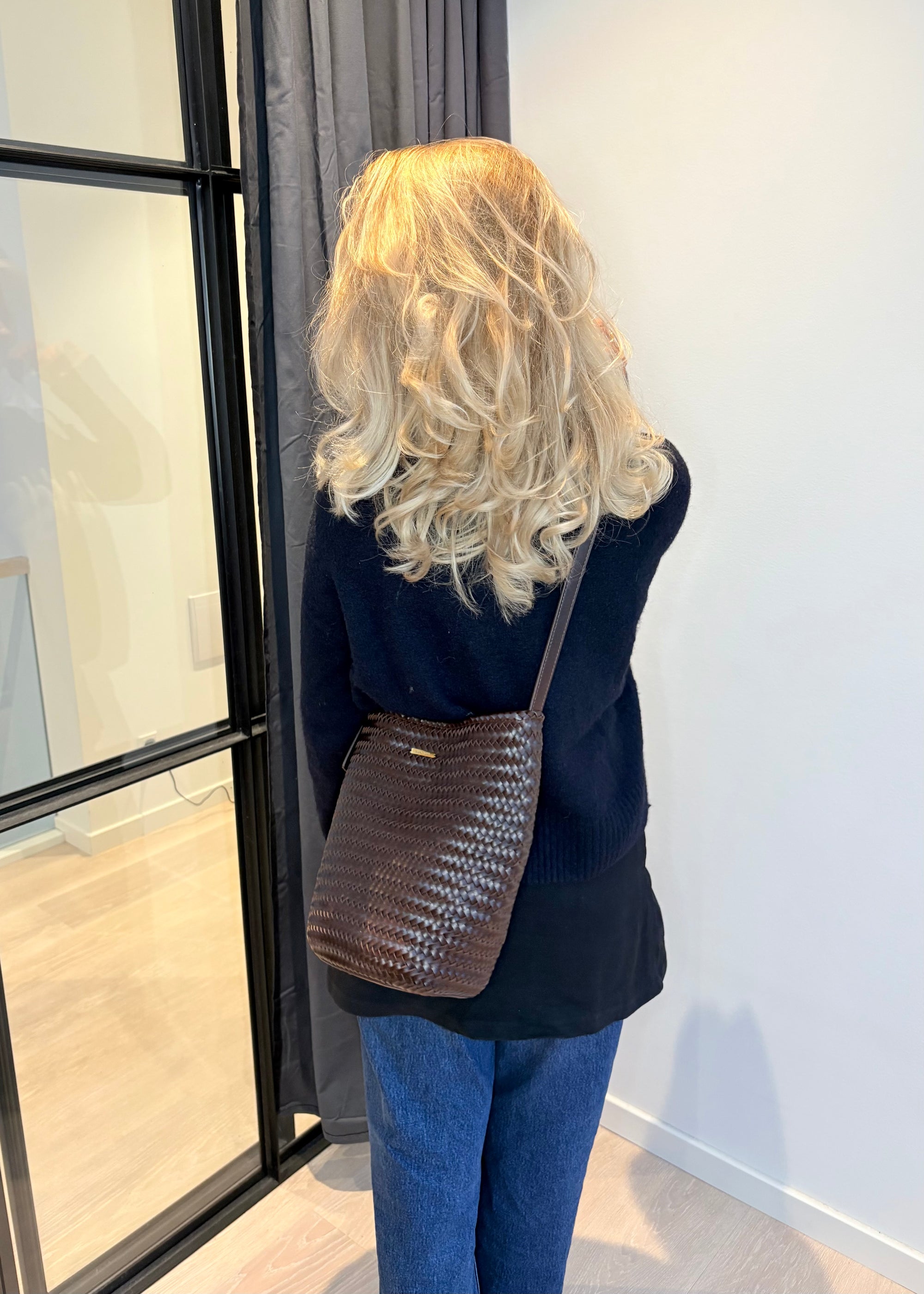 Crossbody Woven Bag - Dark Chocolate