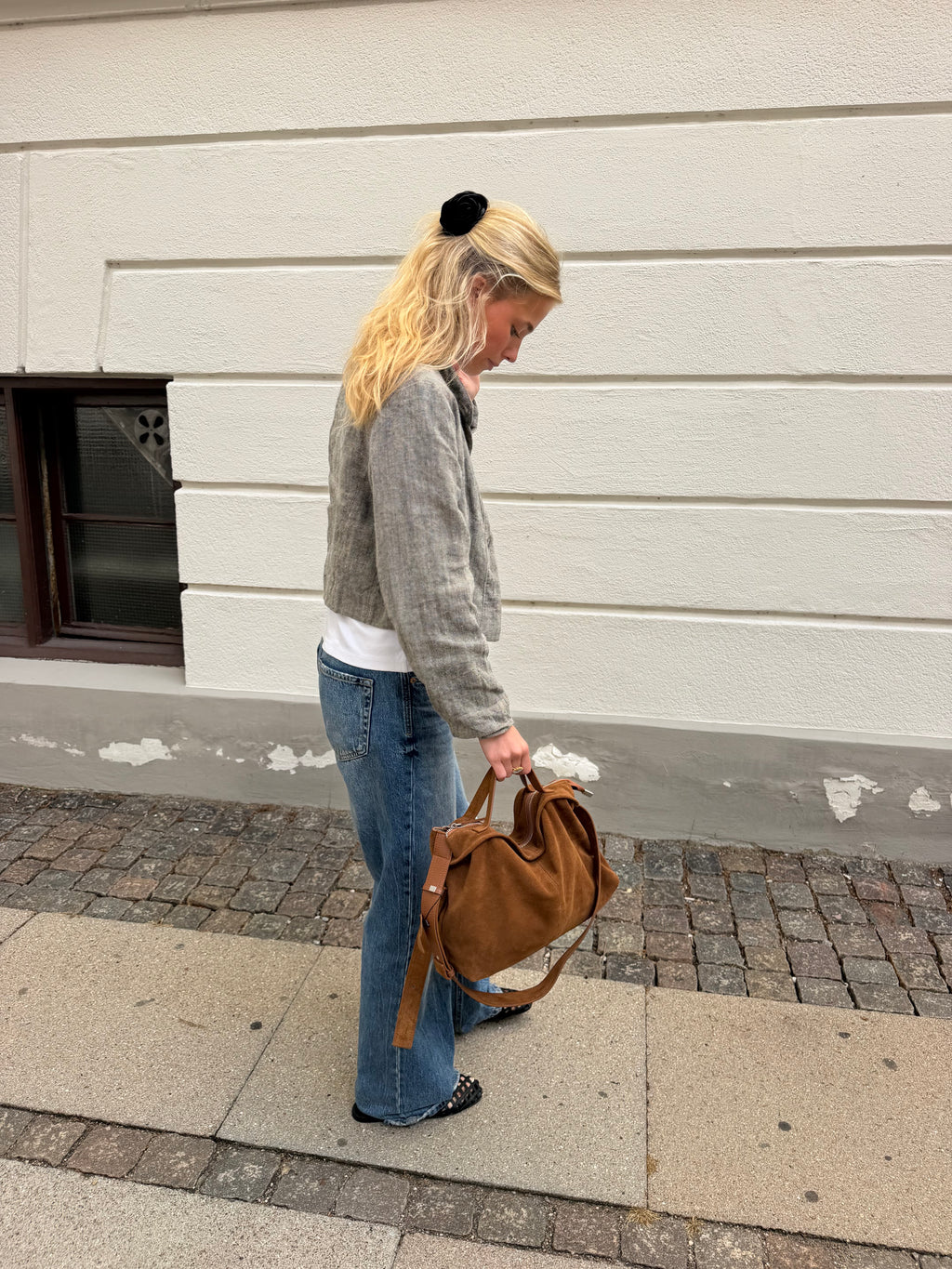 Suede Crossbody Hand Bag