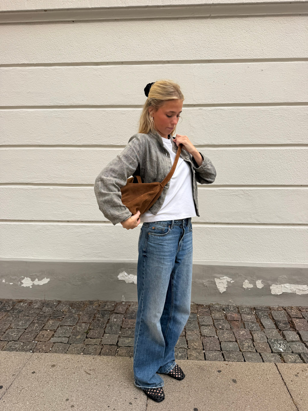 Suede Crossbody Hand Bag