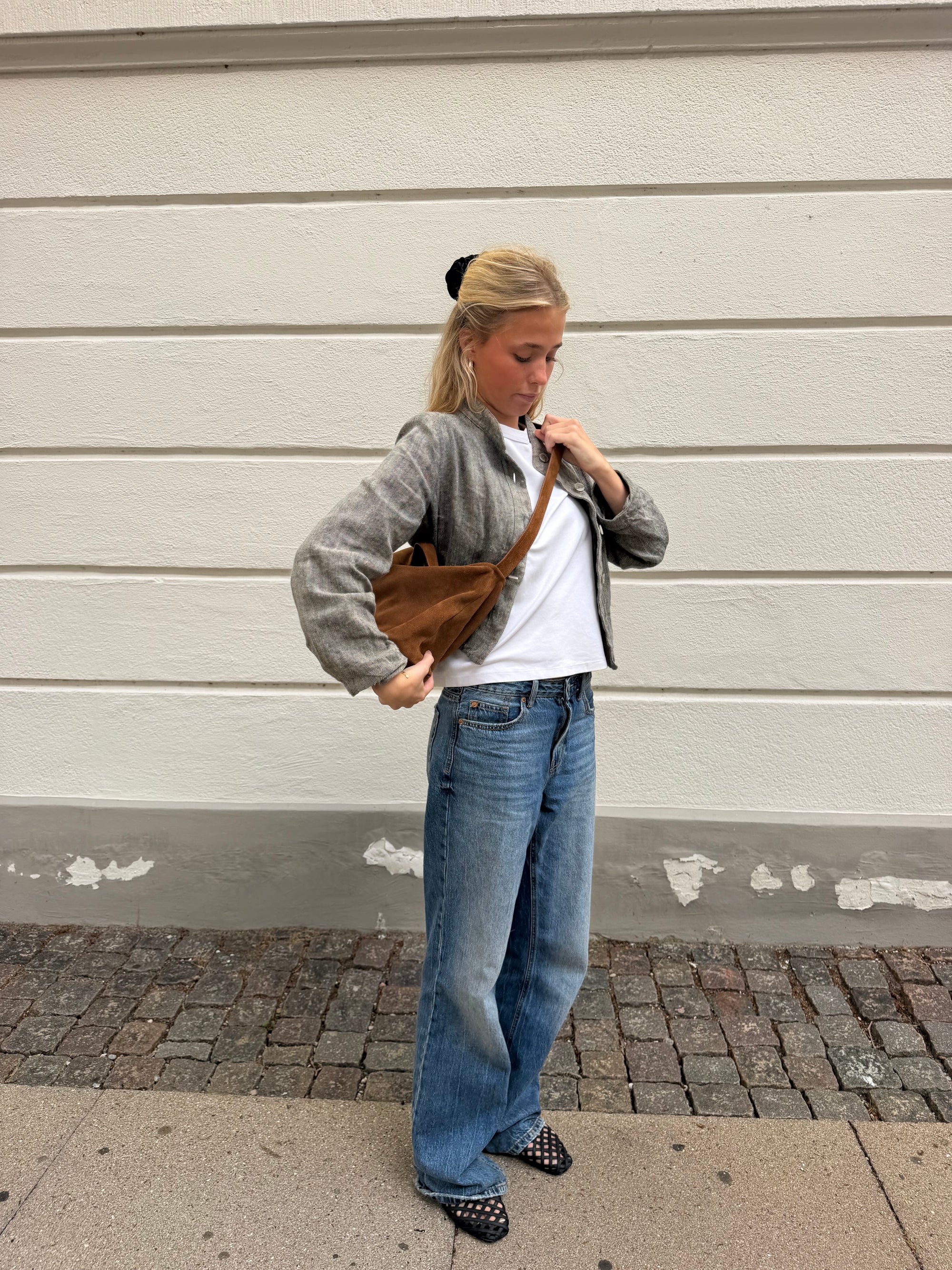 Suede Crossbody Hand Bag