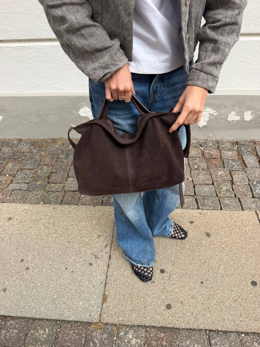 Suede Crossbody Hand Bag