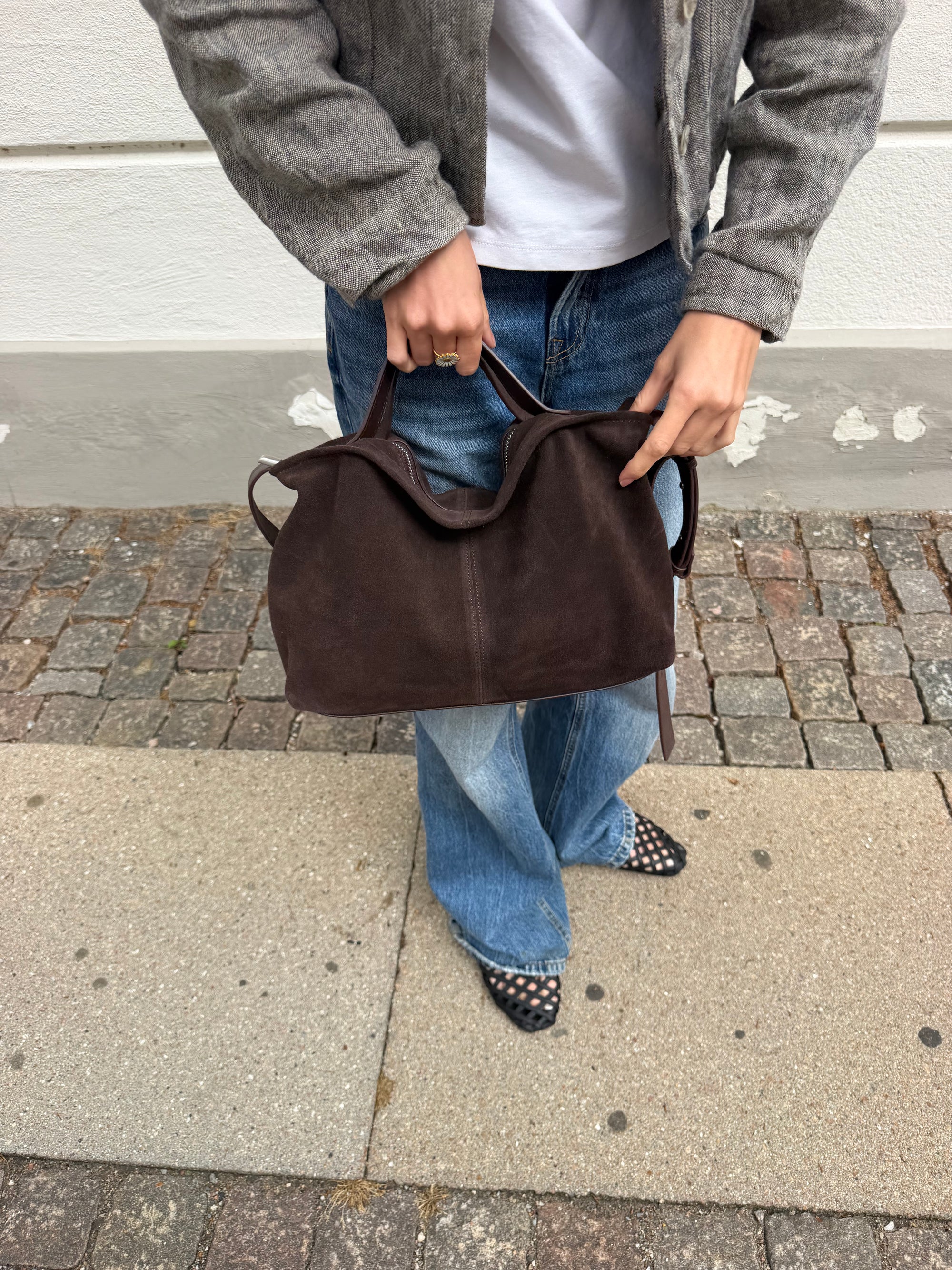 Suede Crossbody Hand Bag