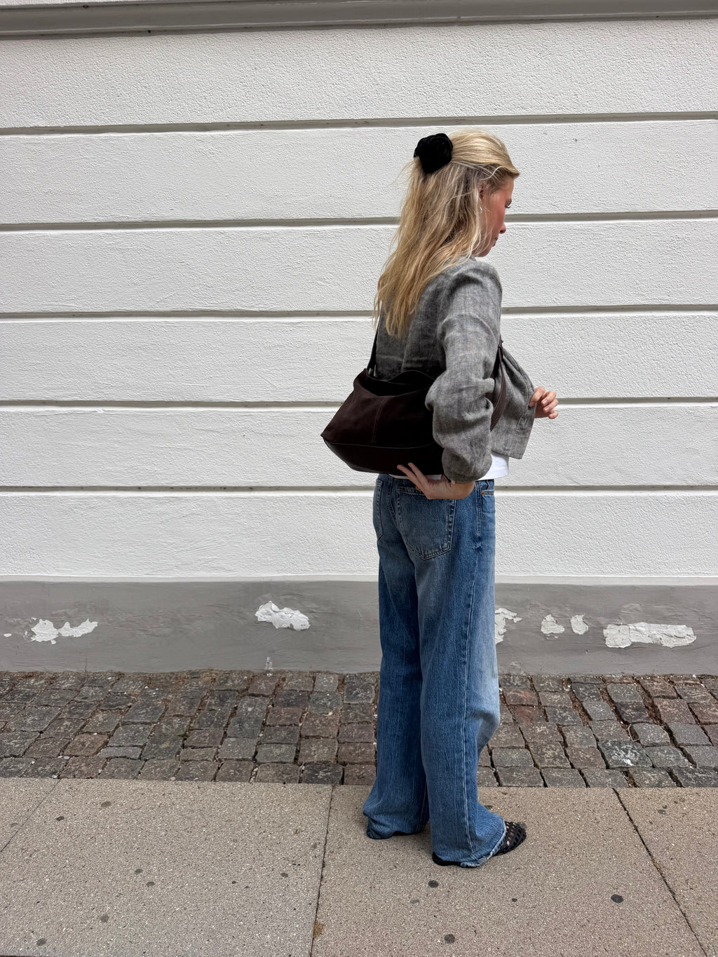 Suede Crossbody Hand Bag