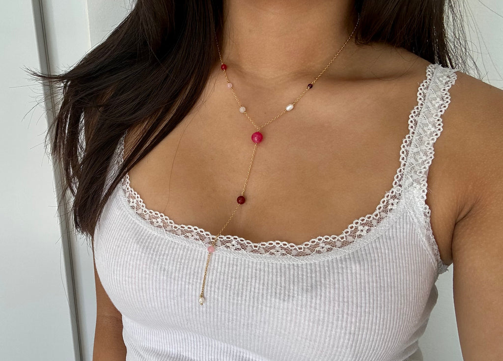 Nikoline Halskæde - lyserød