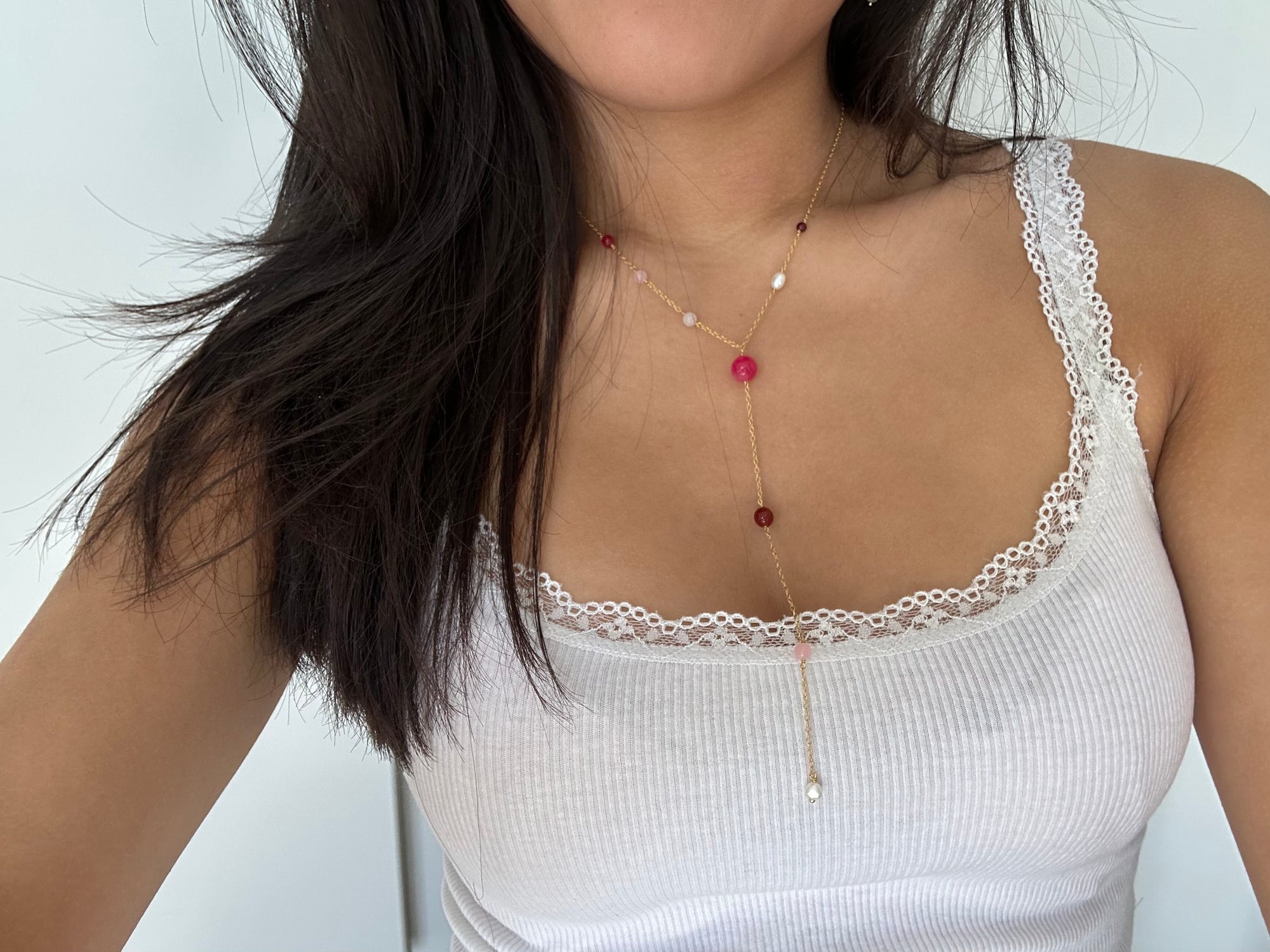 Nikoline Halskæde - lyserød