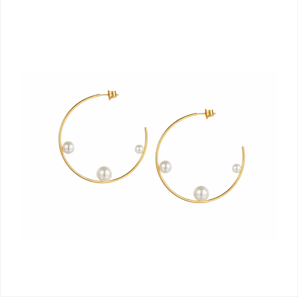 Opal Pearl Hoops